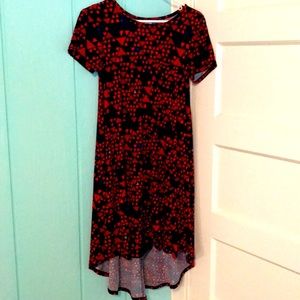 LuLaRoe Navy and red Carly Dress